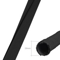Minadax® Selbstschließender 2 Meter Profi Kabelschlauch Kabelkanal 19mm Innendurchmesser in schwarz für flexibles Kabelmanagement