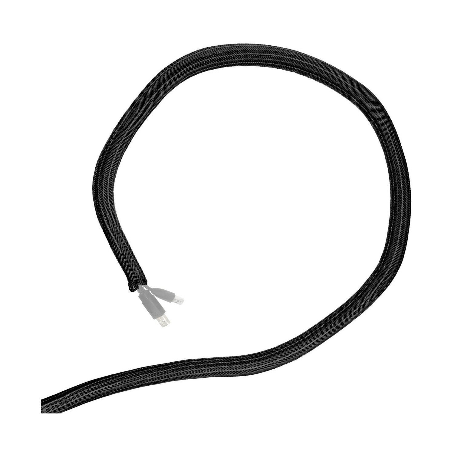 Minadax&reg; 5 Meter, 9mm &Oslash; Selbstschlie&szlig;ender Profi Kabelschlauch Kabelkanal in schwarz f&uuml;r flexibles Kabelmanagement