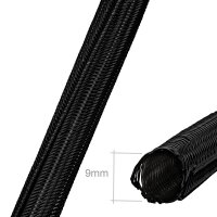Minadax&reg; 5 Meter, 9mm &Oslash; Selbstschlie&szlig;ender Profi Kabelschlauch Kabelkanal in schwarz f&uuml;r flexibles Kabelmanagement