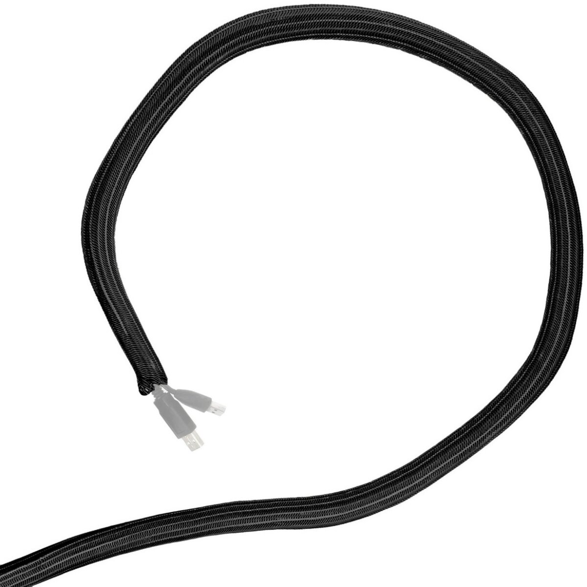 Minadax&reg; 2 Meter, 9mm &Oslash; Selbstschlie&szlig;ender Profi Kabelschlauch Kabelkanal in schwarz f&uuml;r flexibles Kabelmanagement
