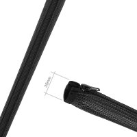 Minadax® Kabelschlauch Kabelmantel mit Reißverschluss 1,8m, 35mm Ø flexibles Kabelmanagement schwarz
