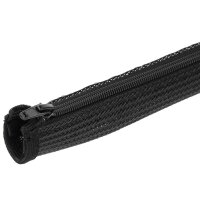 Minadax® Kabelschlauch Kabelmantel mit Reißverschluss 1,8m, 35mm Ø flexibles Kabelmanagement schwarz