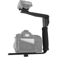 Minadax&reg; Blitzschiene Winkelschiene Kamerahalterung Flash Bracket aus Aluminium und Neopren Handgriff