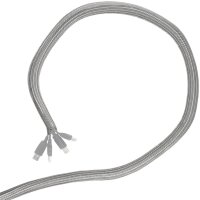 Minadax® gewobener Selbstschließender 5 Meter Profi Kabelschlauch Kabelkanal 25mm Innendurchmesser in grau für flexibles Kabelmanagement