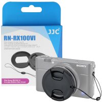 JJC Zubehör Set Kit Kompatibel mit Sony RX100 M2 M3 M4 M5 M6  mit L-Platte, Adapterfilter 52mm mit Objektivdeckel(Smart Snap) und Sicherheitskordel plus passender LCD-Displayschutzglas