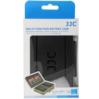 JJC BC-3CF2 Kunststoffetui für 2 CF-Karten und 2 Kameraakkus der Größe 59x39x21 Milimeter, Stabil, Spritzwasserdicht, Stöße absorbierend