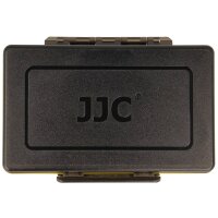 JJC BC-3LPE6 Kunststoffetui für 6 SD-Karten und 2 Kameraakkus der Größe 57 x 39 x 11 Milimeter, Stabil, Spritzwasserdicht, Stöße absorbierend