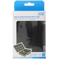 JJC BC-3LPE6 Kunststoffetui für 6 SD-Karten und 2 Kameraakkus der Größe 57 x 39 x 11 Milimeter, Stabil, Spritzwasserdicht, Stöße absorbierend