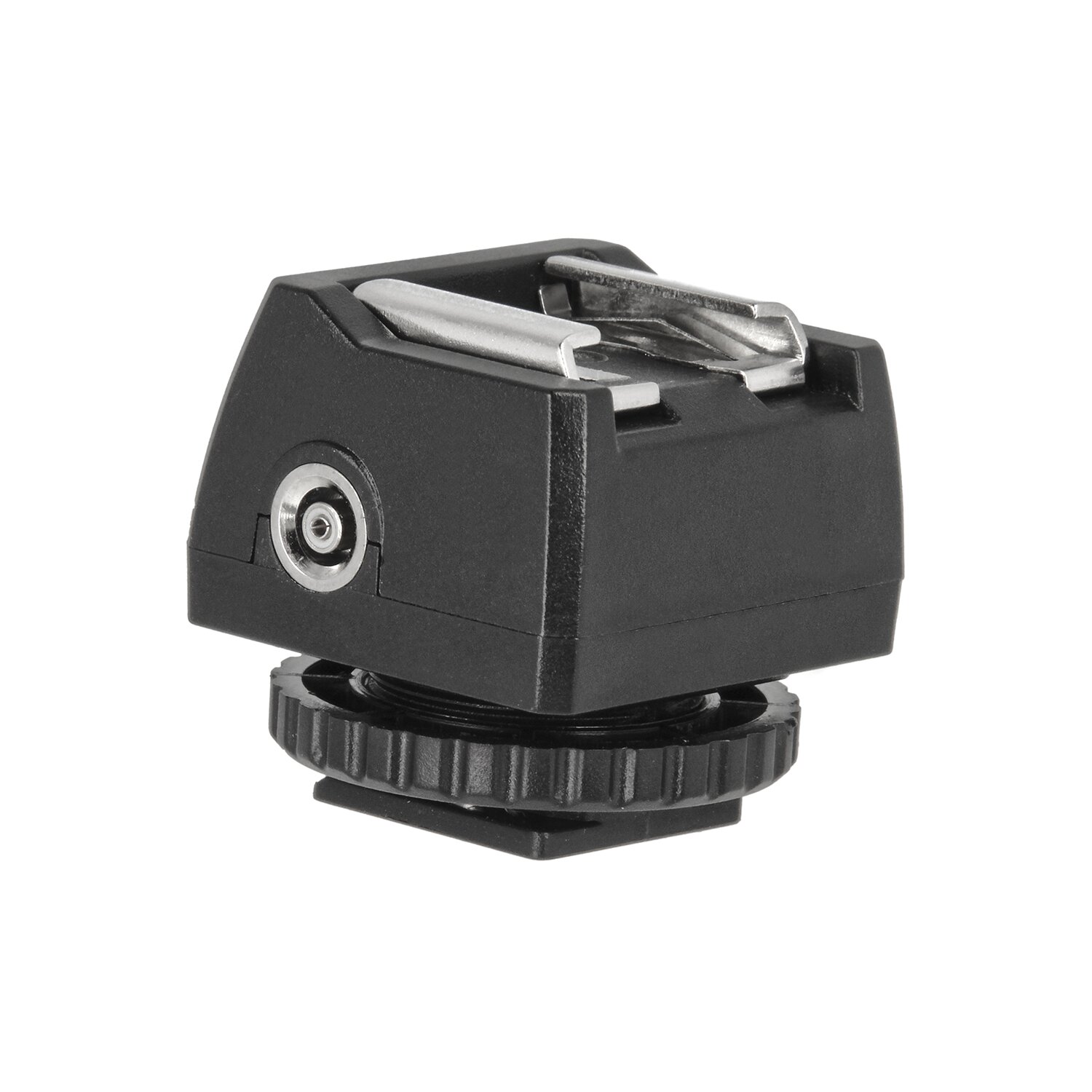 JJC JSC-8 Blitzadapter zum Anschließen von (Studio-) Blitzen per Kabel an Standard ISO Kamerablitzschuh oder kompatibel mit Sony Multi Interface Shoe - mit PC-Synchrobuchse und 3,5mm Klinkenbuchse