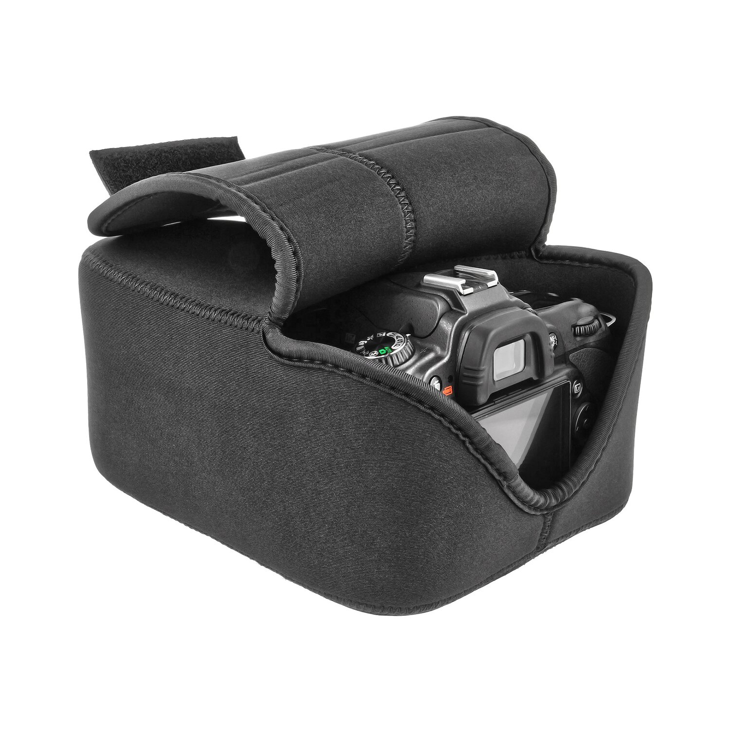 Neopren SLR Kamera Objektiv Tragetasche mit Clip Größe 240 x 90 mm in schwarz 