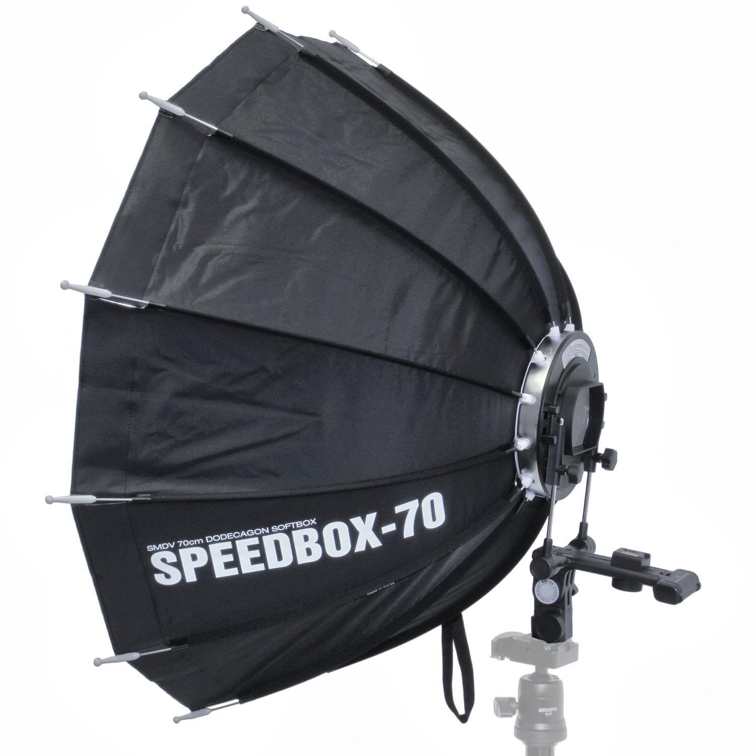 Impulsfoto SMDV Speedbox-70, Mobile Zw&ouml;lfeckige-Softbox 70cm, Weiche Ausleuchtung, F&uuml;r entfesselte Aufsteckblitze mit Standard ISO / Sony Multi Interface Blitzschuh