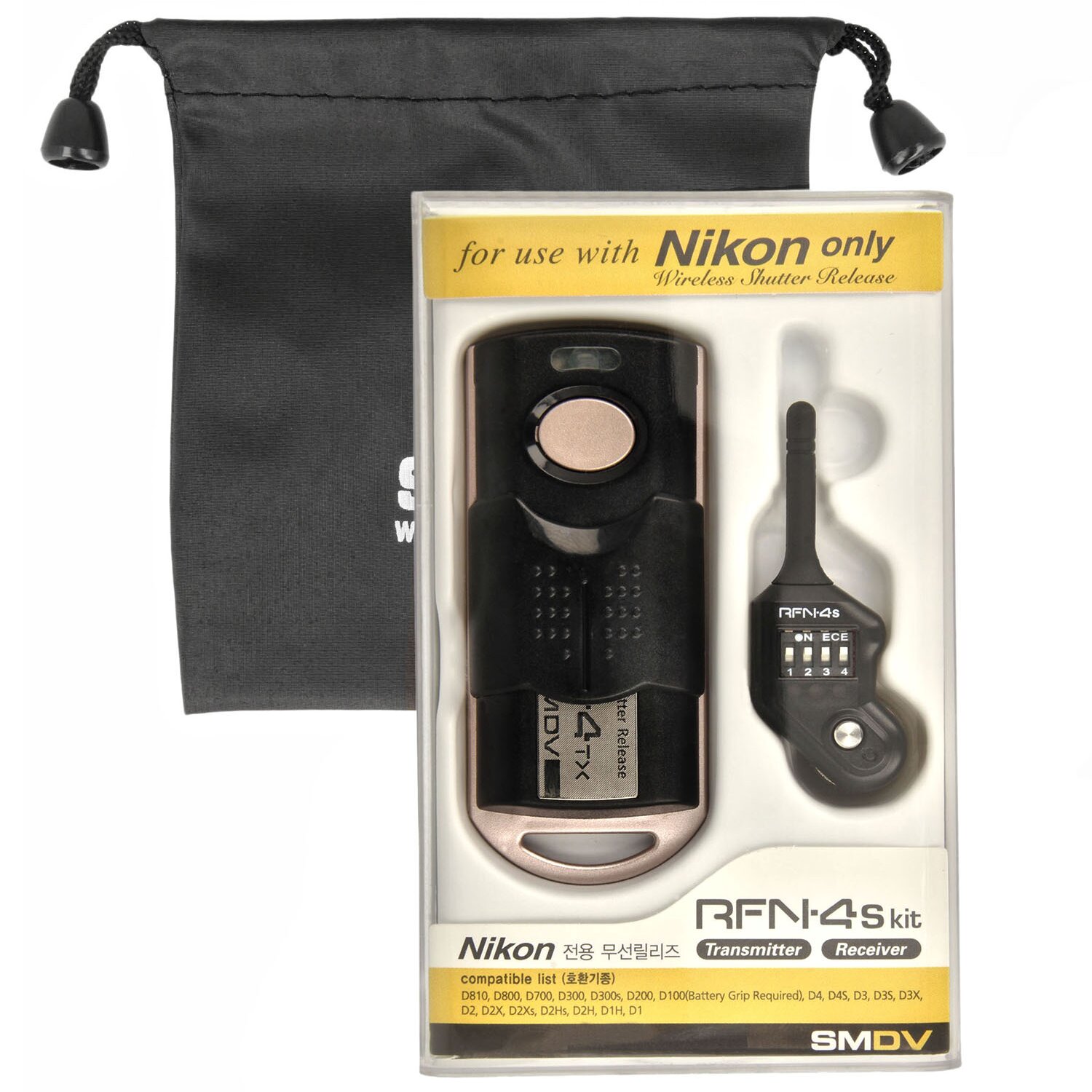2,4Ghz 16 Kanäle Kompatibel für Nikon DSLR Kameras Reichweite bis 100m Impulsfoto SMDV RFN-4s Funkfernauslöser 