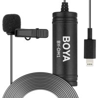 Boya BY-DM1 Lavalier Mikrofon f&uuml;r iPhone iPad iPod| omnidirektionaler Mikrofon | Perfet geeignet f&uuml;r Video-Aufnahmen, Interviews, Vortr&auml;ge, Podcast | Qualtitative Aufnahmen
