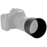 JJC LH-63 Gegenlichtblende Sonnenblende Schwarz Kompatibel mit Canon EF-S 55&ndash;250mm f/4&ndash;5.6 IS STM, Ersatz f&uuml;r Canon ET-63