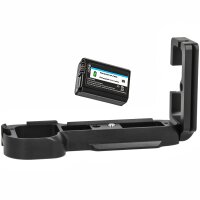 Minadax Handgriff Kameragriff kompatibel mit Sony A7/A7R inkl. 1x NP-FW50 Akku - Verbesserte Handhabung ausreichende Auflagefl&auml;che - Mit Stativgewinde - Schneller Zugriff auf Batteriefach