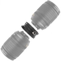 Micnova Innovative 2-Fach Objektivhalterung Objektivgurt aus Metall fuer Objektive mit Nikon F-Bajonett