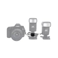 Impulsfoto JJC JSC-9 Blitzschuhadapter | Für tragbare Blitze | Standard-Blitzschuh | Kaltschuhfuß | 1/4 ”-20 Stativbuchse | PC-Buchse | 3,5-mm-Mini-Telefonbuchse