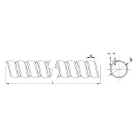 Minadax Gew&ouml;lbter Industrie Spiralschutz-Schlauch Stabil | Innendurchmesser: 32-40 mm | 2 Meter | Schutz gegen Abrieb und Ultraviolette Witterungseinfl&uuml;sse | Einfache Installation