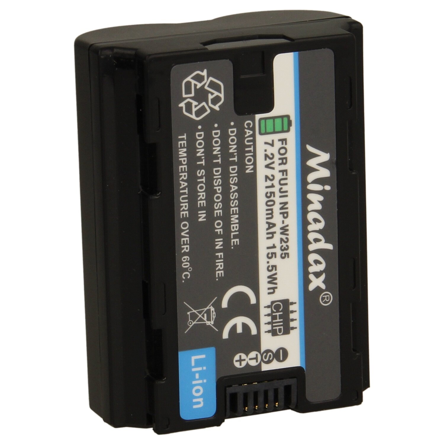 2x Minadax Lithium-Ionen-Akku | Ersatz für Fujifilm NP-W235 | 2150mAh - 7,2 V | Kompatibel mit Fujifilm X-T4