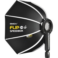 Impulsfoto SMDV Innovative Softbox Speedbox-Flip24 - 60 cm | Erste Klappbare Softbox der Welt | 525 x 130 mm | Winkel Verstellbar | Mit Adapter f&uuml;r Godox V1