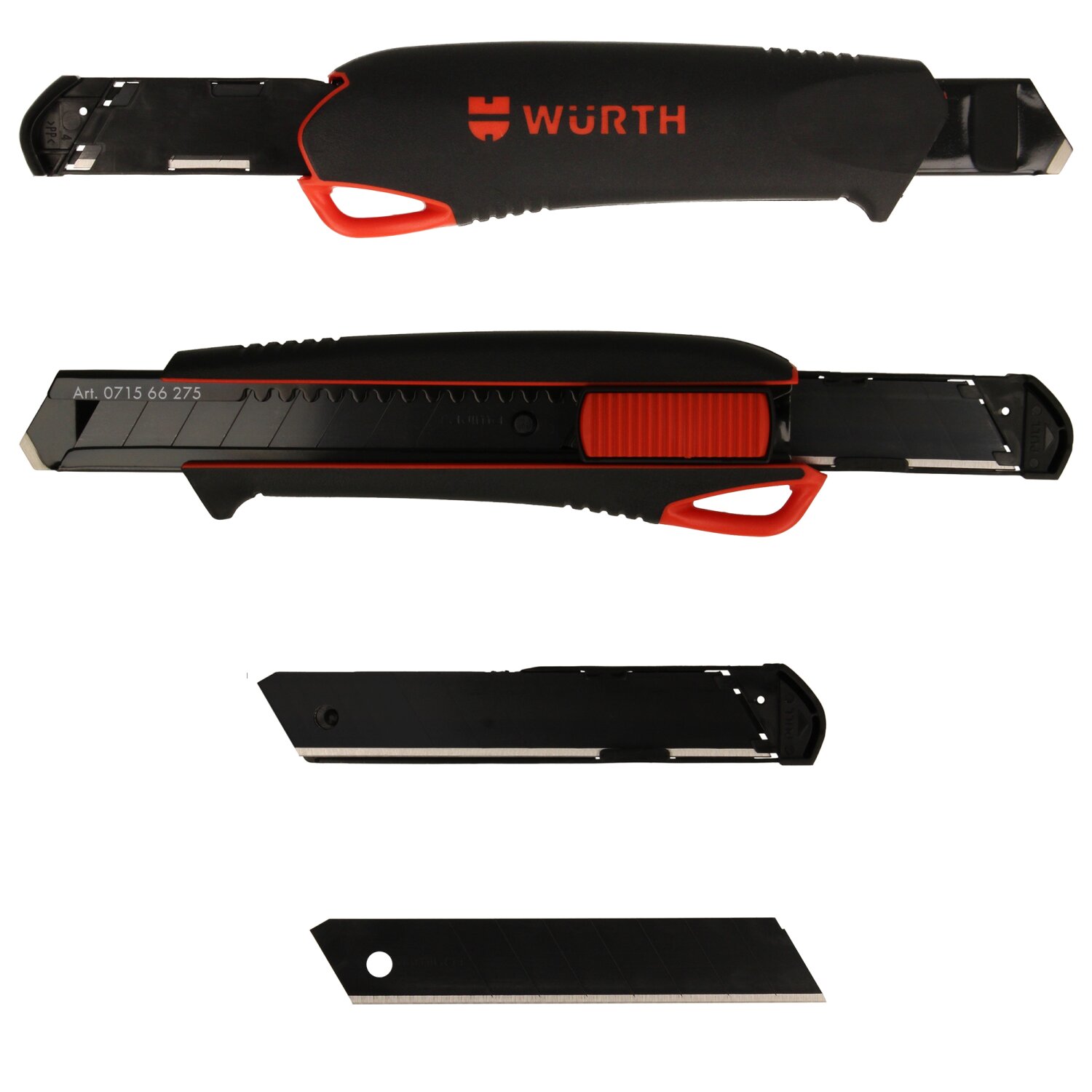 Würth 2x 2K Cutter-Messer mit Schieber incl. 6 Klingen