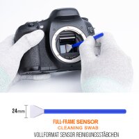 K&amp;F Concept Sensor Reinigungs-SET Vollformat 20x 24mm Swabs + Antistatik-Handschuhe + 20ml Sensor Reiniger + Microfaser Swabs Staubfrei Einzeln Vakuumverpackt