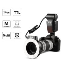 K&amp;F TTL Macro Ringblitz - Kompatibel f&uuml;r Canon Rebel - Mit 6 Adapterringen f&uuml;r Canon DSLRs
