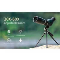 Minadax KF - HD Beobachtungsfernrohr Spektiv inklusive Handyhalterung und Stativ