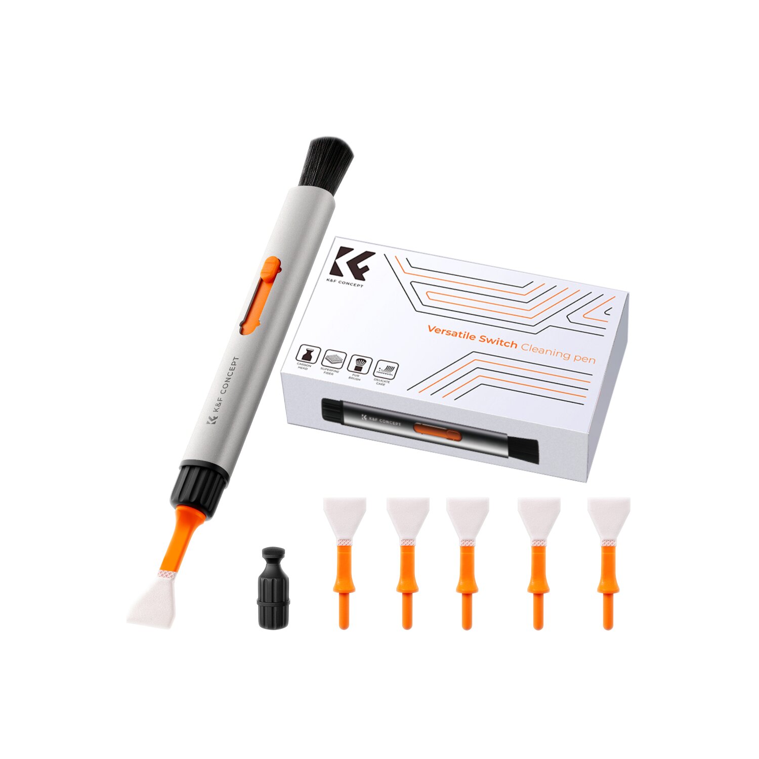 Minadax KF Sensor Objektiv und Kamera Reinigungs-Set für APS-C Sensor - Köpfe Austauschbar