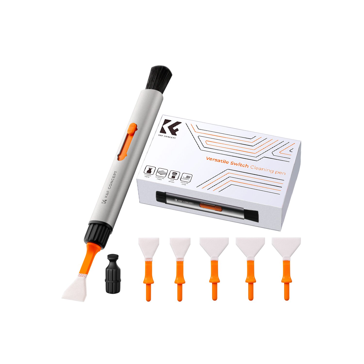 Minadax KF Sensor Objektiv und Kamera Reinigungs-Set APS-C und Full Format Sensor - K&ouml;pfe Austauschbar