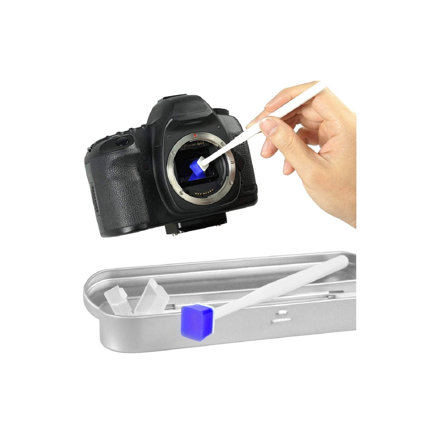 Minadax Kamera Sensor und Spiegel Reinigung GEL-Stick f&uuml;r DSLRs in Metallbox