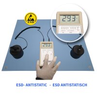 Minadax 40 x 30cm Antistatik ESD Computer Matte Tischmatte Blau L&ouml;tzinnbest&auml;ndig + Anschlusskabel