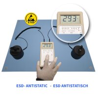 Minadax 60 x 30cm Antistatik ESD Computer Matte Tischmatte „Premiumqualität“ inkl. Manschette + 2,4m Verlängerung + ESD Erdungs-Stecker
