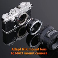 Minadax KF Adapter kompatibel f&uuml;r NIKON F Objektiv auf AI - M4/3