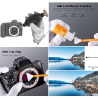 Minadax Kamera Sensor Reinigung f&uuml;r Full Format 10x 24mm Doppel Swab + Blasebalg mit Staubfilter + 20ml Reiniger