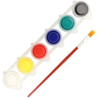 Minadax Kreative Staffelei-Set aus Natur Ton-Leinwand 6 Acrly Farben und Pinsel