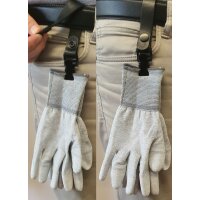 Minadax Handschuhhalter aus Leder mit G&uuml;rtelschlaufe und 3 kg Bei&szlig;kraft - F&uuml;r G&uuml;rtel bis 4,5 cm Breite