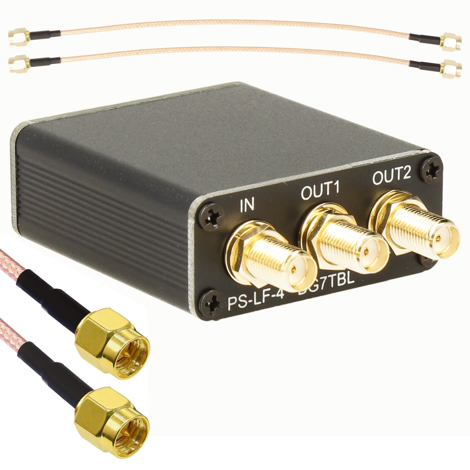 Impulsfoto Antennen HF Verteiler 1-IN 4-OUT + 2x SMA Kabel | 10kHz bis 1,5GHz | 50Ohm | Anschluss von bis zu 4 Empfänger mit einer Antenne | z.B. für SDR Empfänger für SWLs