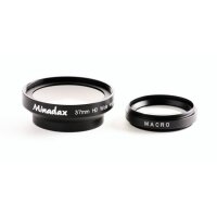 Minadax 0.5x Weitwinkel Vorsatz mit Makrolinse kompatibel mit Canon MVX4i, MVX20i, MVX25i, MVX40, MVX45i, MVX200 - in schwarz