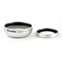 Minadax 0.5x Weitwinkel Vorsatz mit Makrolinse kompatibel mit Canon MVX3i - in silber