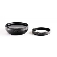 Minadax 0.5x Weitwinkel Vorsatz mit Makrolinse kompatibel mit Canon Powershot A80, A95 - in schwarz
