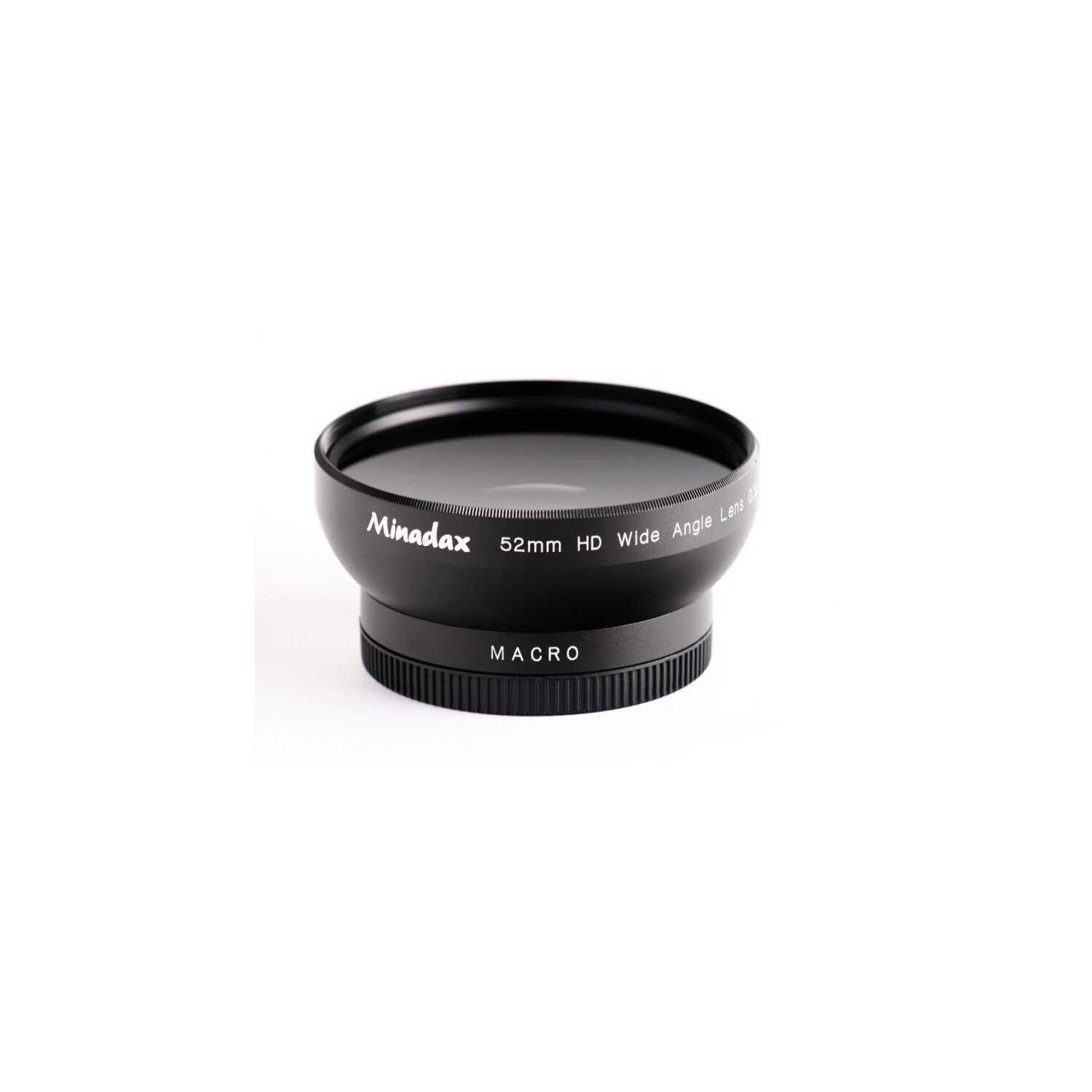 Minadax 0.5x Weitwinkel Vorsatz mit Makrolinse kompatibel mit Canon Powershot A570 IS, A590 IS - in schwarz