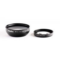 Minadax 0.5x Weitwinkel Vorsatz mit Makrolinse kompatibel mit Canon Powershot G7 - in schwarz