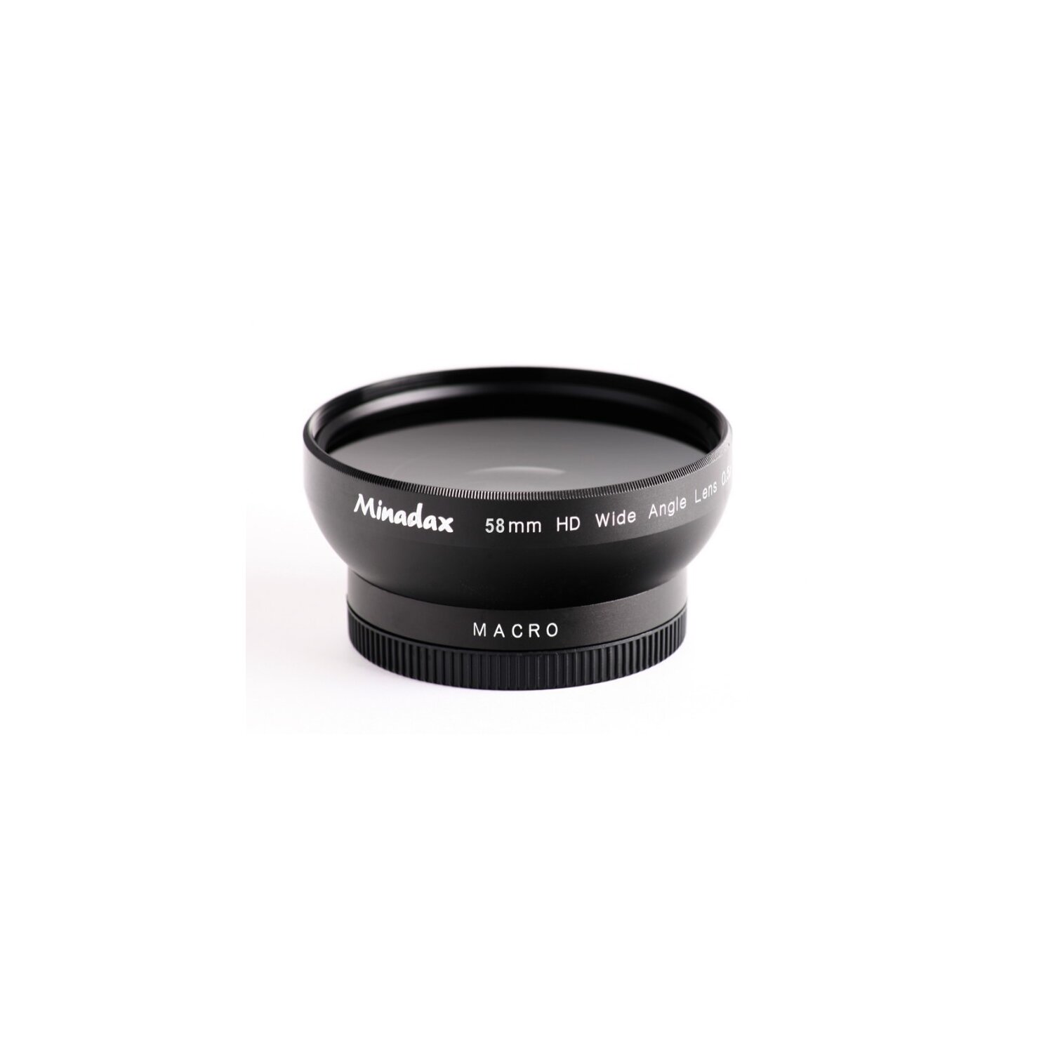 Minadax 0.5x Weitwinkel Vorsatz mit Makrolinse kompatibel mit Nikon Coolpix 8800 - in schwarz