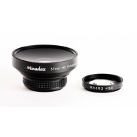 Minadax 0.25x Fisheye Vorsatz kompatibel mit Canon MV800, MV830, MV830i, MV850i, MV880X, MV6iMC - in schwarz