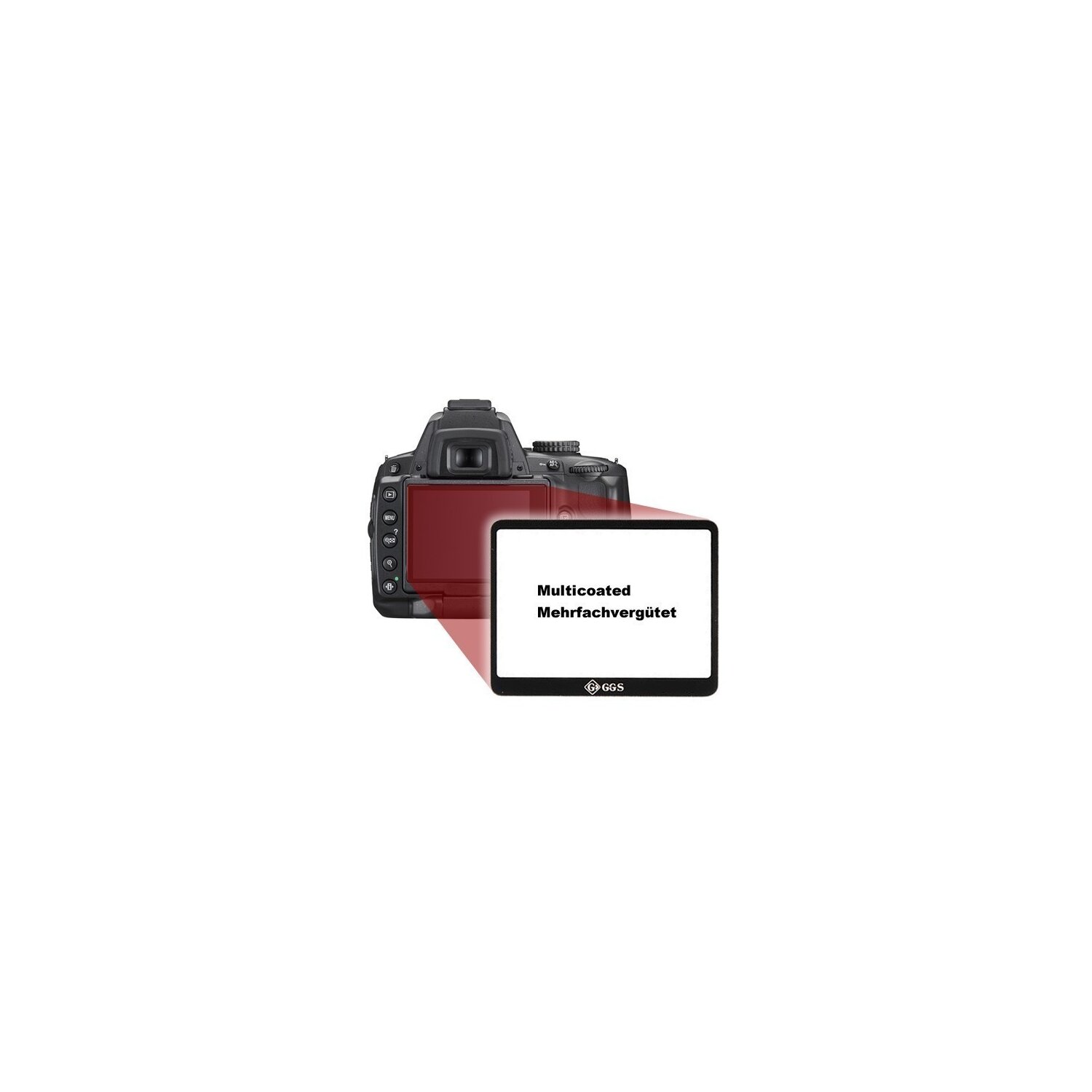 Orig. GGS Displayschutz LCD Schutz gehärtete Optikglas fuer Nikon D3000