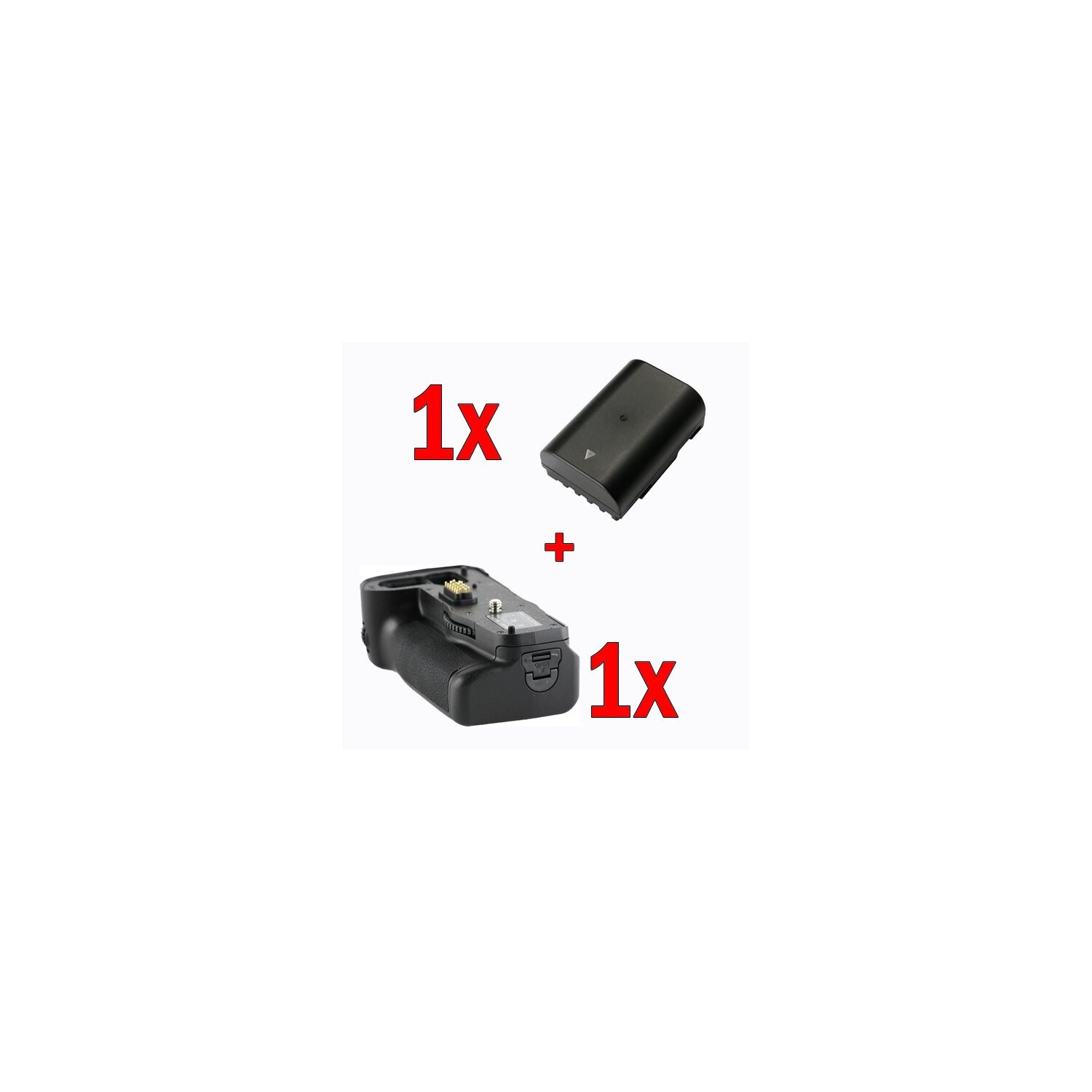 Minadax Profi Batteriegriff fuer Pentax K-5 und K-7 als D-BG4 Ersatz + 1 Pentax D-Li90 Nachbau-Akku