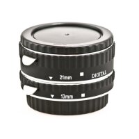Automatik Zwischenringe "13mm/21mm" fuer Makrofotographie passend zu Canon (Metall Bajonett)