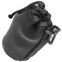 Minadax Neopren Objektivtasche mit Gurtclip, L (Large) &oslash; 90mm x H 170mm - in schwarz