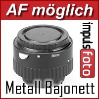 Automatik Zwischenring "36mm" fuer Makrofotographie passend zu Nikon (Metall Bajonett)